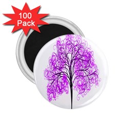 Purple Tree 2 25  Magnets (100 Pack)  by Nexatart