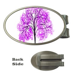 Purple Tree Money Clips (oval)  by Nexatart