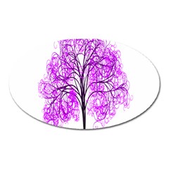 Purple Tree Oval Magnet by Nexatart