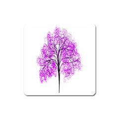 Purple Tree Square Magnet