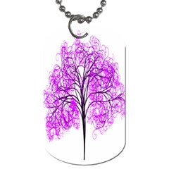 Purple Tree Dog Tag (one Side) by Nexatart