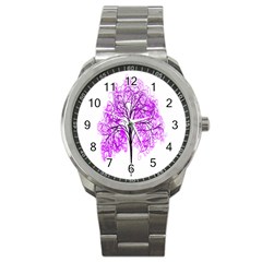 Purple Tree Sport Metal Watch