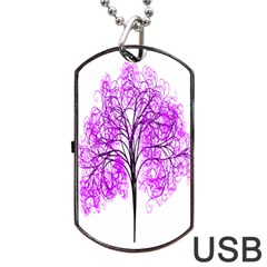 Purple Tree Dog Tag Usb Flash (two Sides)