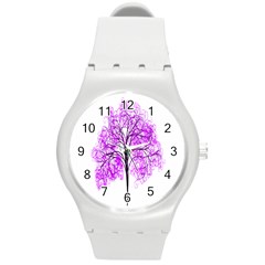 Purple Tree Round Plastic Sport Watch (m)