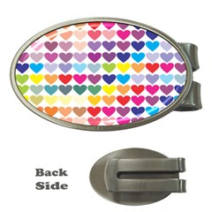 Heart Love Color Colorful Money Clips (oval)  by Nexatart