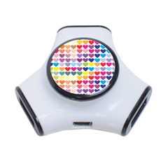 Heart Love Color Colorful 3-port Usb Hub by Nexatart