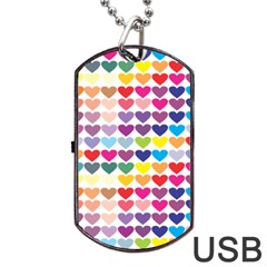 Heart Love Color Colorful Dog Tag Usb Flash (one Side) by Nexatart