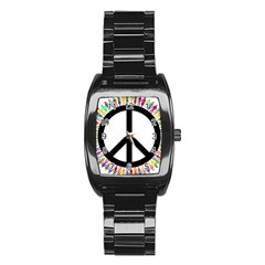 Male Man Boy Masculine Sex Gender Stainless Steel Barrel Watch by Nexatart