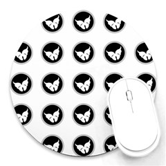 Butterfly Wallpaper Background Round Mousepads by Nexatart