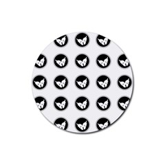 Butterfly Wallpaper Background Rubber Round Coaster (4 Pack)  by Nexatart