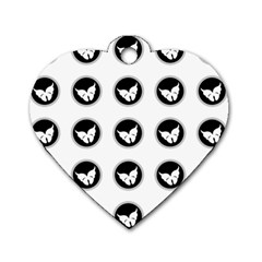 Butterfly Wallpaper Background Dog Tag Heart (one Side) by Nexatart