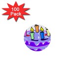 Cake Happy Birthday 1  Mini Buttons (100 pack)  Front