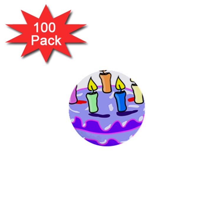 Cake Happy Birthday 1  Mini Buttons (100 pack) 