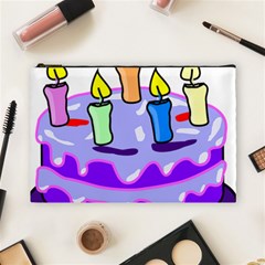 Cake Happy Birthday Cosmetic Bag (large)  by Nexatart