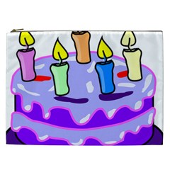 Cake Happy Birthday Cosmetic Bag (xxl)  by Nexatart