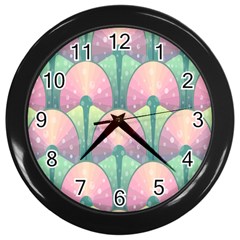 Seamless Pattern Seamless Design Wall Clocks (black) by Nexatart