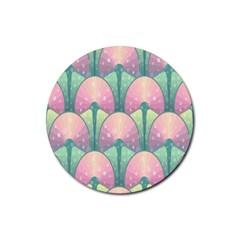 Seamless Pattern Seamless Design Rubber Round Coaster (4 Pack) 