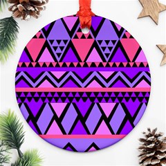 Seamless Purple Pink Pattern Ornament (round) by Nexatart