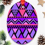 Seamless Purple Pink Pattern Oval Ornament (Two Sides) Front