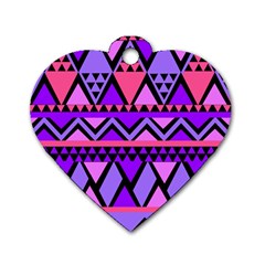 Seamless Purple Pink Pattern Dog Tag Heart (one Side) by Nexatart