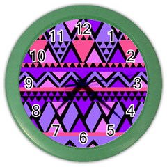 Seamless Purple Pink Pattern Color Wall Clocks by Nexatart