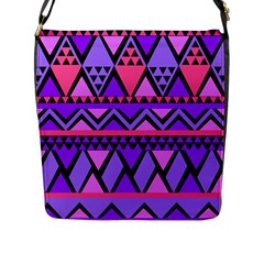 Seamless Purple Pink Pattern Flap Messenger Bag (l) 