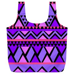 Seamless Purple Pink Pattern Full Print Recycle Bags (l) 