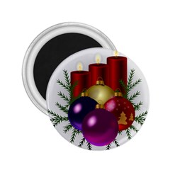 Candles Christmas Tree Decorations 2.25  Magnets