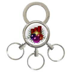 Candles Christmas Tree Decorations 3-Ring Key Chains