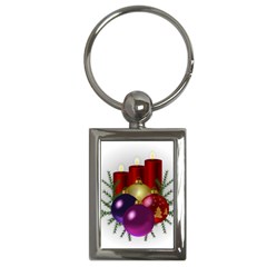 Candles Christmas Tree Decorations Key Chains (Rectangle) 