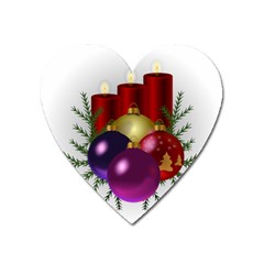 Candles Christmas Tree Decorations Heart Magnet