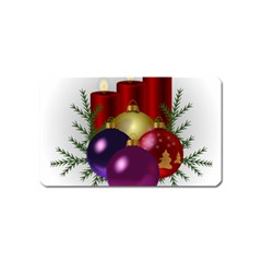 Candles Christmas Tree Decorations Magnet (Name Card)