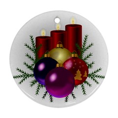 Candles Christmas Tree Decorations Round Ornament (two Sides) by Nexatart