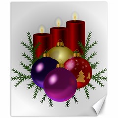 Candles Christmas Tree Decorations Canvas 8  x 10 