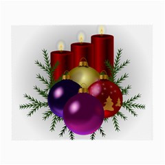 Candles Christmas Tree Decorations Small Glasses Cloth (2-side) by Nexatart