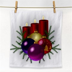 Candles Christmas Tree Decorations Face Towel