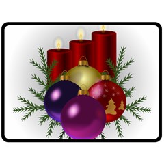 Candles Christmas Tree Decorations Fleece Blanket (large)  by Nexatart