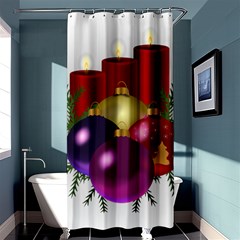 Candles Christmas Tree Decorations Shower Curtain 36  X 72  (stall)  by Nexatart