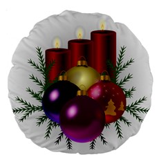 Candles Christmas Tree Decorations Large 18  Premium Round Cushions