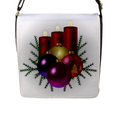 Candles Christmas Tree Decorations Flap Messenger Bag (L) 