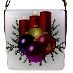 Candles Christmas Tree Decorations Flap Messenger Bag (S)