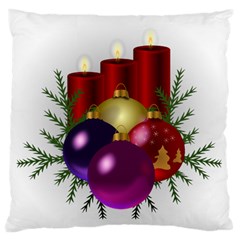 Candles Christmas Tree Decorations Large Flano Cushion Case (One Side)