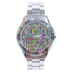 Psychedelic 70 S 1970 S Abstract Stainless Steel Analogue Watch