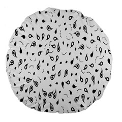 Paisley Floral Flourish Decorative Large 18  Premium Flano Round Cushions