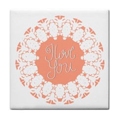 Mandala I Love You Tile Coasters