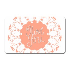 Mandala I Love You Magnet (rectangular) by Nexatart