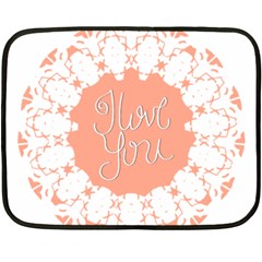 Mandala I Love You Fleece Blanket (mini) by Nexatart