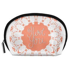 Mandala I Love You Accessory Pouches (large)  by Nexatart