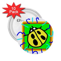 Insect Ladybug 2 25  Buttons (10 Pack)  by Nexatart