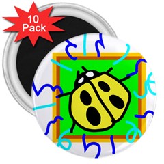 Insect Ladybug 3  Magnets (10 Pack) 